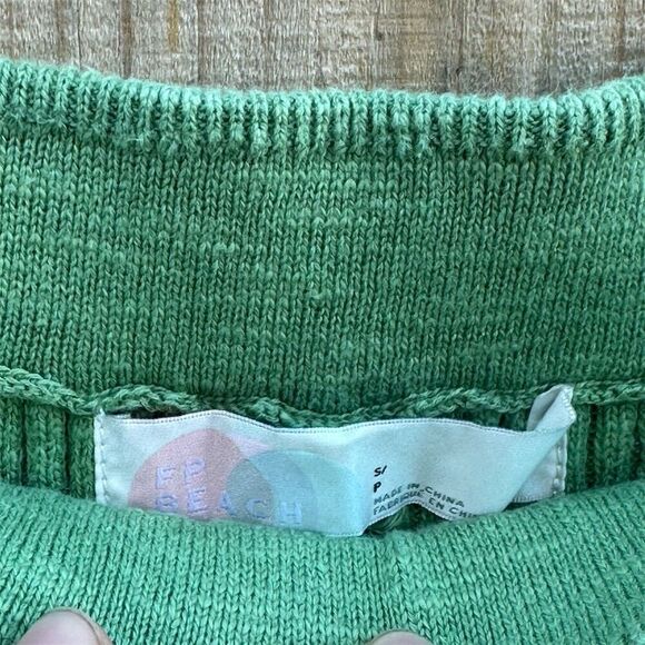 Free People Women's Green Ribbed Knit Sweatpants Size S Casual - Picture 3 of 3